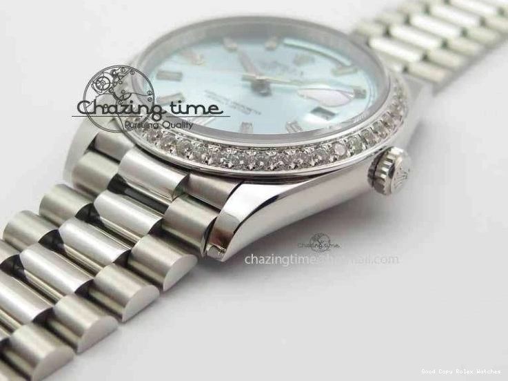 Best AAA Replica Sites 3699 BP Stylish SS Maker Best Ice SS On Bracelet Bezel Diamond ETA Day Blue 40mm Date Edition Dial 1228